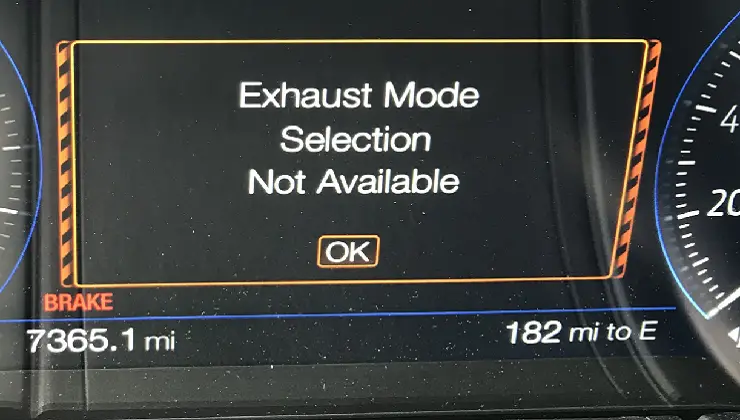 Exhaust Mode Selection Not Available