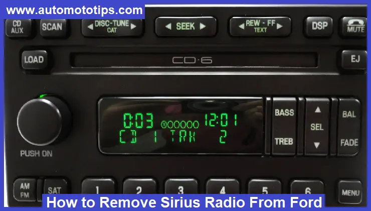 how to remove sirius radio from ford