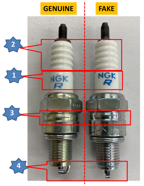 how to identify fake ngk spark plugs